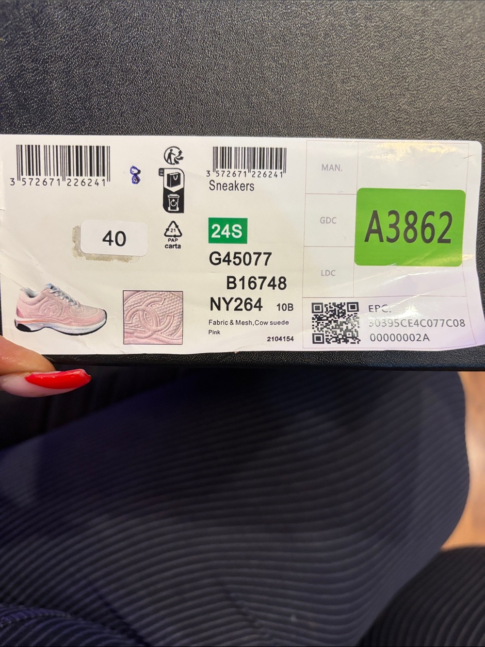CHANEL Pink and Cream Leather Logo Runner Sneakers - Picture 7 of 7